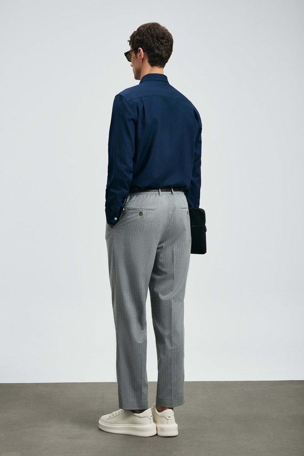 112010678 Veran Erkek Basic Gömlek Regular Fit Erkek Gömlek LACİVERT - 7