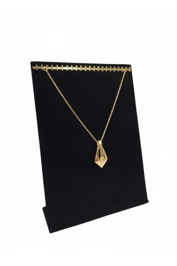 Domestic Production Suede Fabric Black Color Nailed Footed Rosary-necklace-chain Display Stand