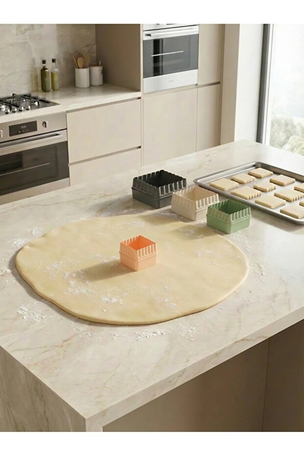 10Pcs Geometry Patterned Double Sided Cookie Cutter Square Rectangle and Round - 2