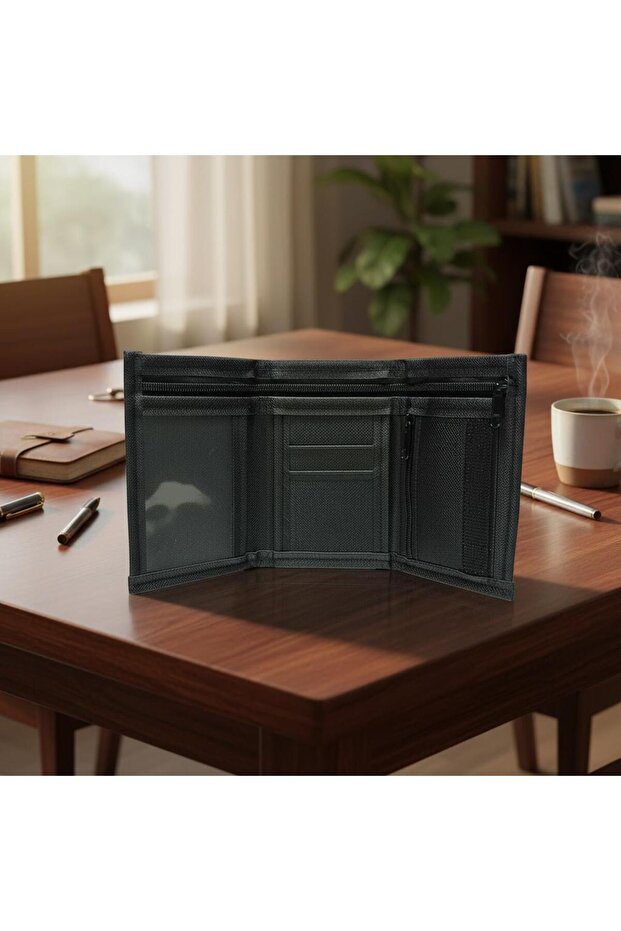 Siyah Logolu Replika Basic Spor Wallet Cüzdan - 4