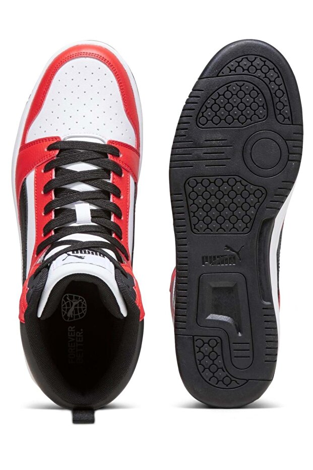 Rebound v6 Beyaz Erkek High Sneaker SİYAH KIRMIZI - 7