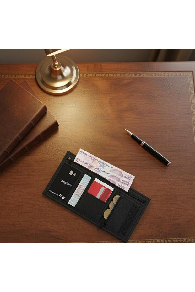 Siyah Logolu Replika Basic Spor Wallet Cüzdan - 2