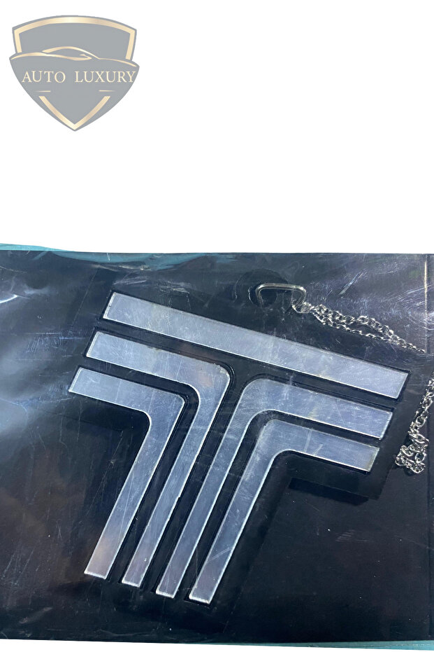 Tofaş t Logo Rearview Mirror Ornament Mirrored Plexiglass with Chain Doğan Şahin Kartal