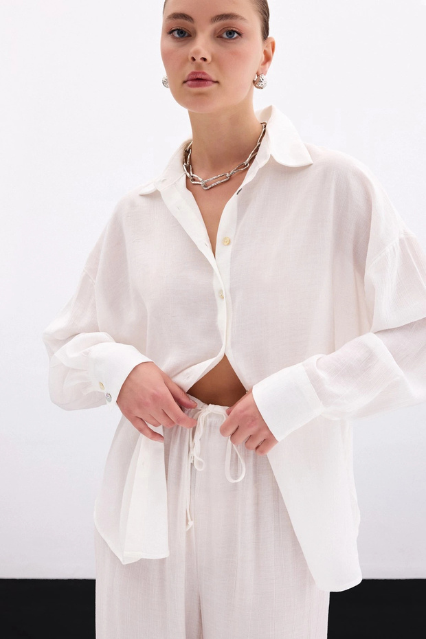 Salaş Gömlek - Ekru - 3