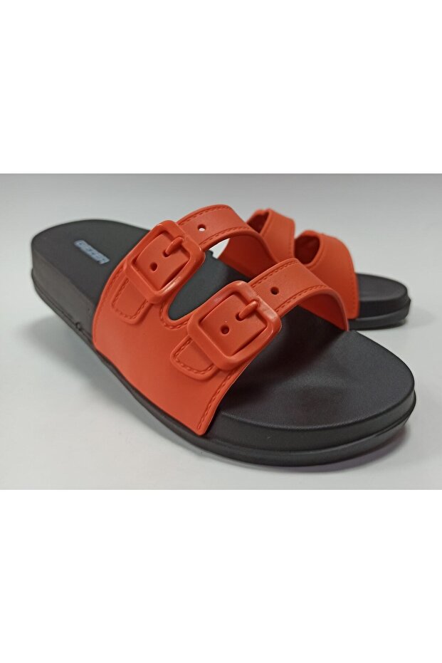 Orange Anatomical Sole Soft Plastic Extra Light Women's Pool Sea Beach Home And Street Slippers Eva