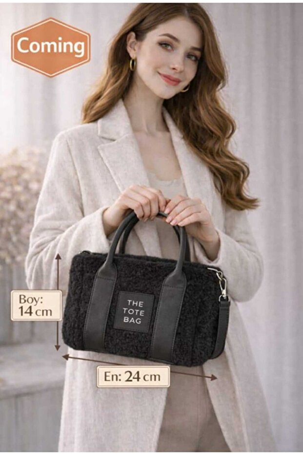 Kadın Günlük Peluş Askılı Çanta - 1