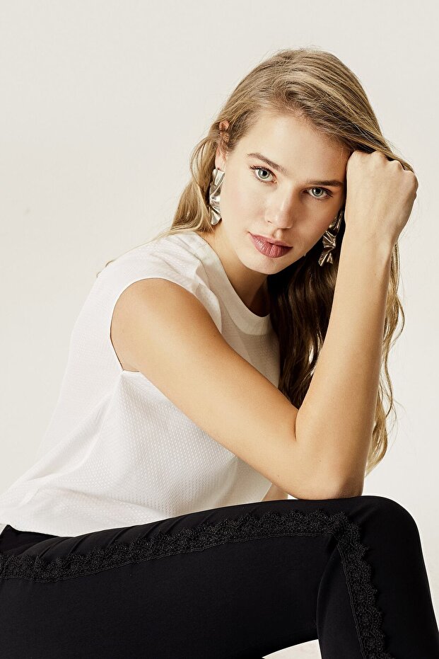 Dantelli Klasik Pantolon - 1