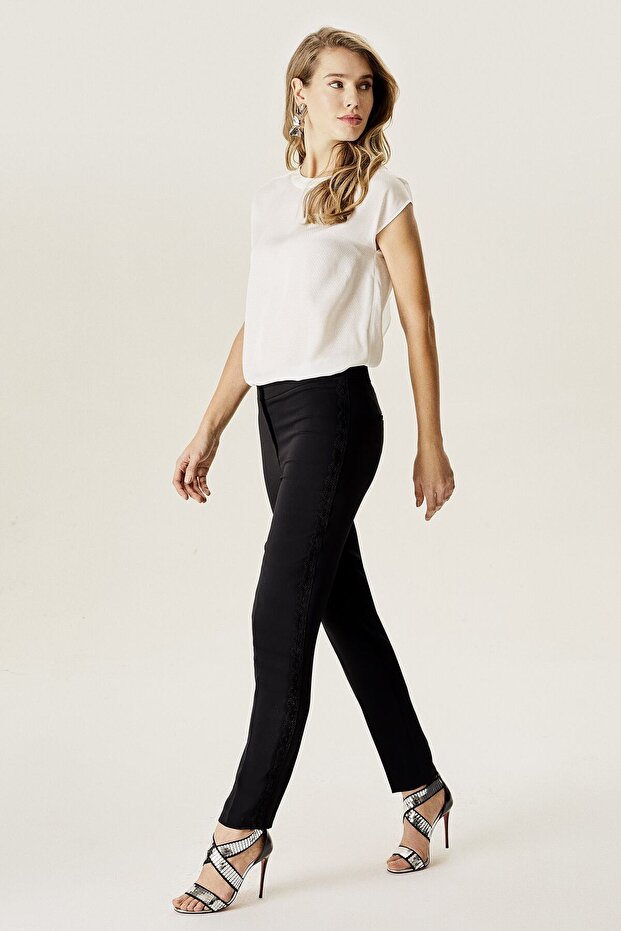 Dantelli Klasik Pantolon - 2