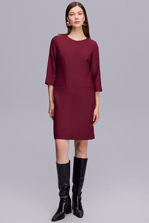 1705 ELBİSE BORDO - 1