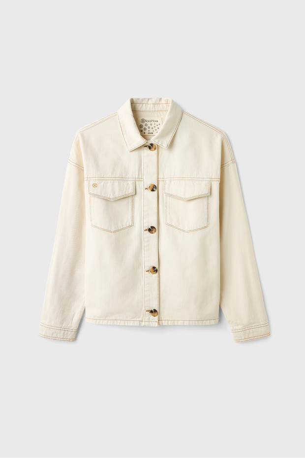 Cepli Ekru Kot Ceket - 1