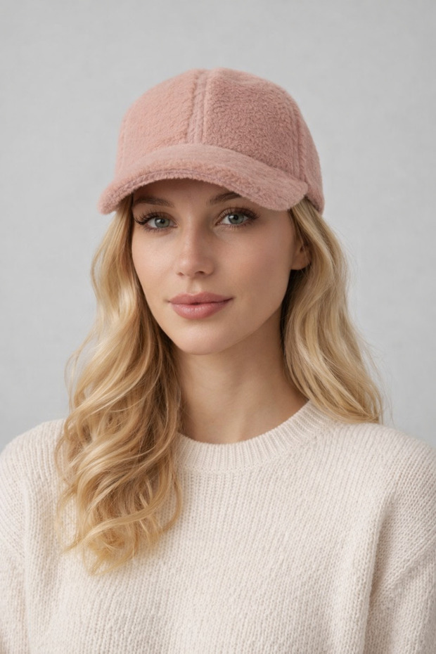 Plush Hat Cap Women - Baseball Cap Hat Soft Furry Powder Color
