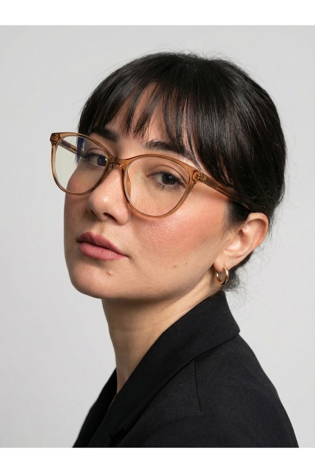 Tokyo Nude Transparent Light Brown Body Nude Stem Popular Cat Eye Glasses