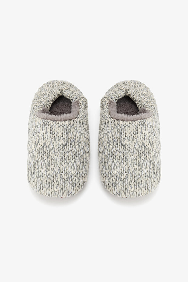 أحذية منزلية رمادية ناعمة - 1