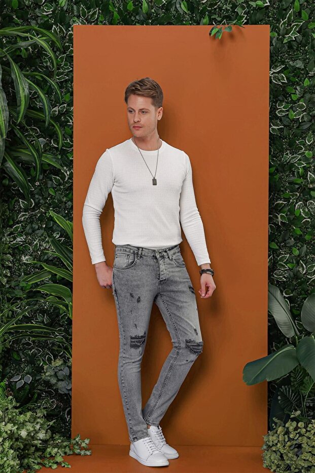 بنطلون جينز رمادي DENIM PNT 118