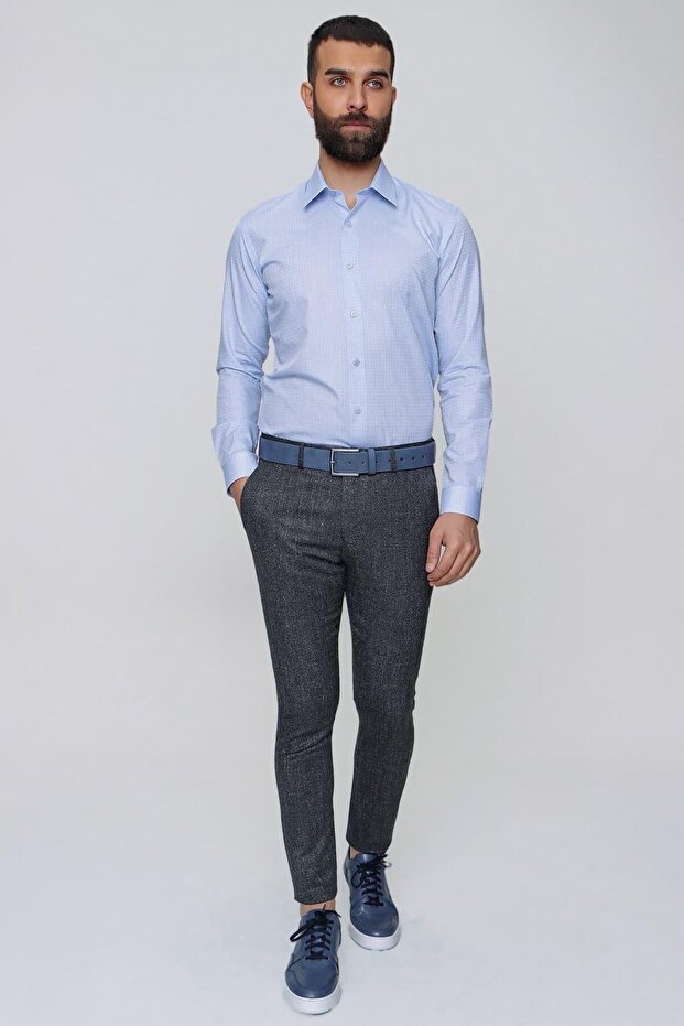 P 1090 Slim Fit Navy Blue Sports Trousers