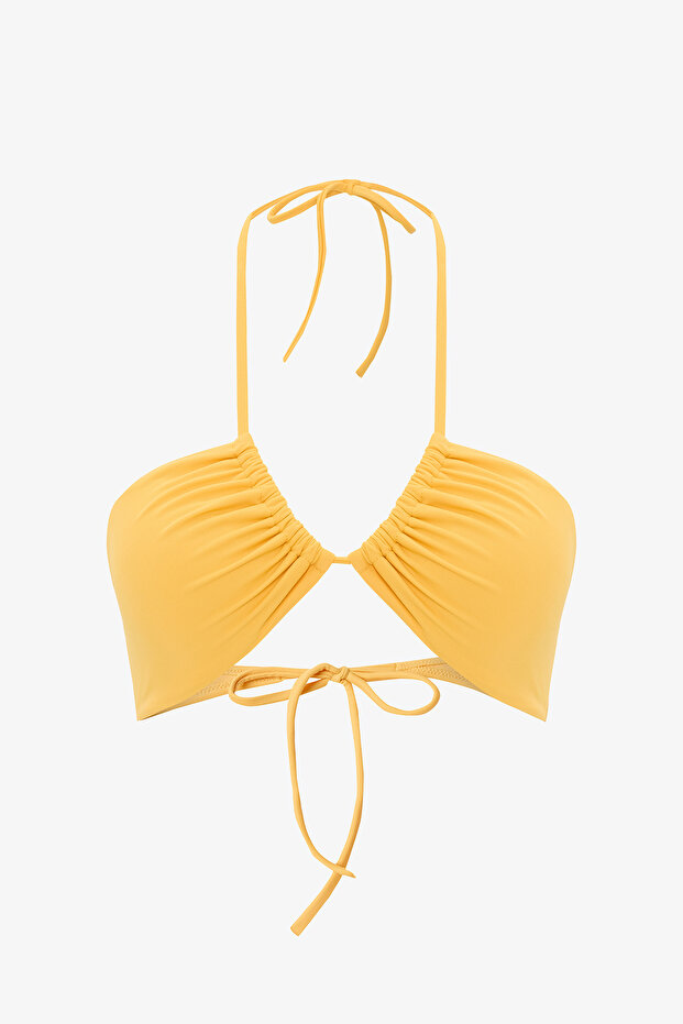 Sarı Reverse V Kesim Bikini Üstü - 6
