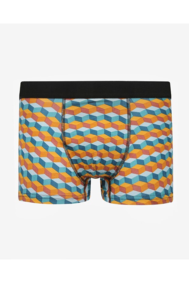 Men's Boxer Colorful Cube Pattern