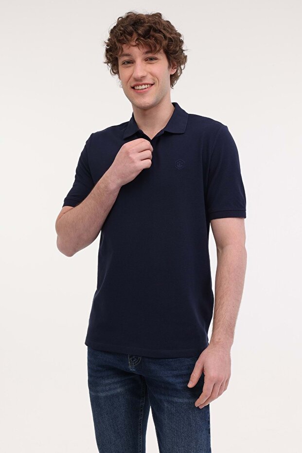 Mb Ct953 Polo T-Sh 5Fx Navy Blue Men's Short Sleeve T-Shirt