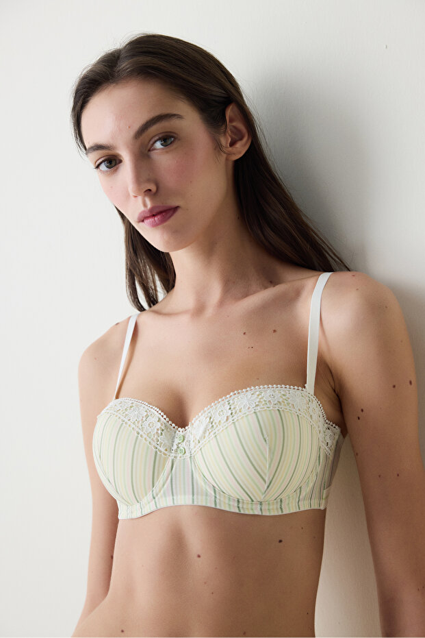 Bloom Stripe Ekru Sütyen - 2