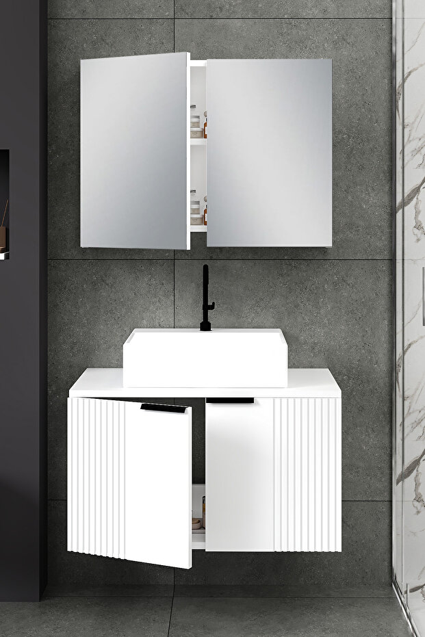 %100 Mdf 80 cm Chester Banyo Dolabı - 1