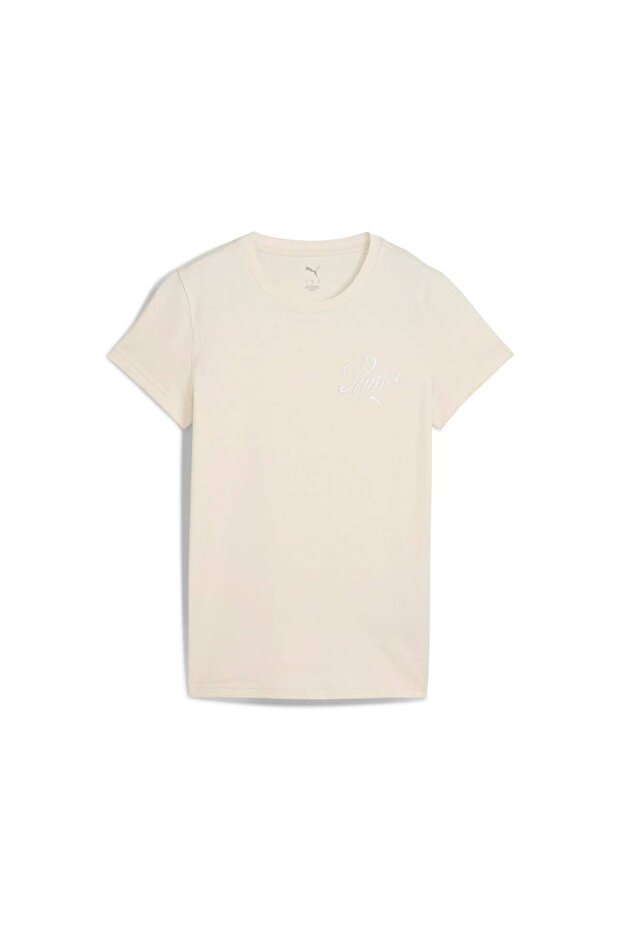 Essentials Script Kadın Krem Tişört (684982-87) - 1