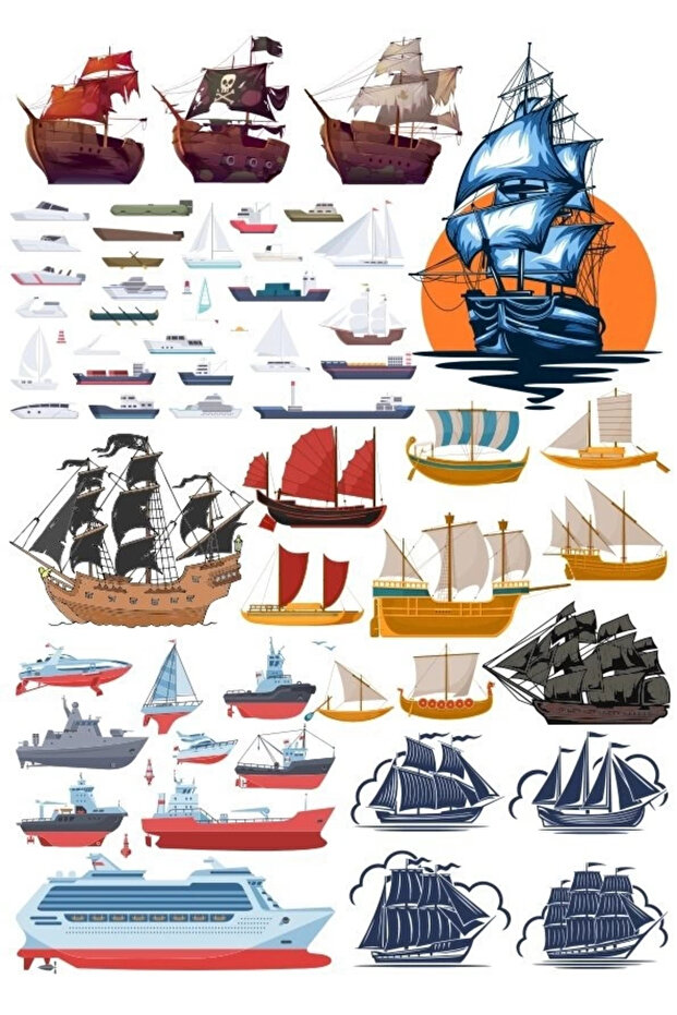 Ship Sticker Set-2 25 Pieces Phone, Tablet, Notebook, Laptop Sticker