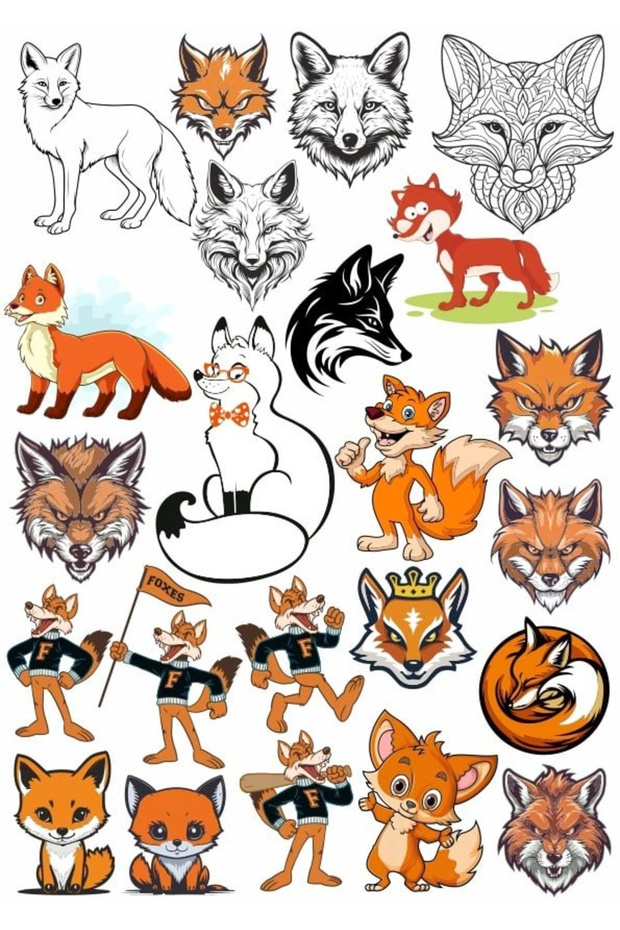 Fox Sticker Set - 6 Pieces