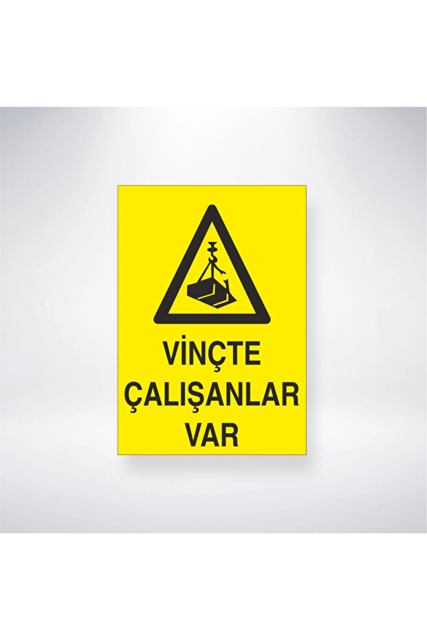 There Are People Working on the Crane 21X28 Self Adhesive Back Business Safety Sticker