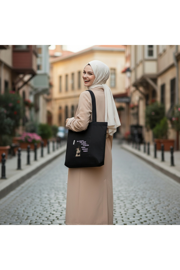 Black Beach Bag -Suitable for Punch - Gabardine Fabric - Bordglow