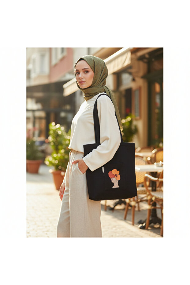 Black Beach Bag -Suitable for Punch - Gabardine Fabric - Bordglow