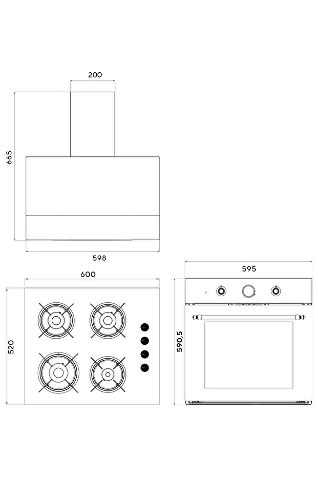 Rustik Pro Ankastre Set - Bej - 5