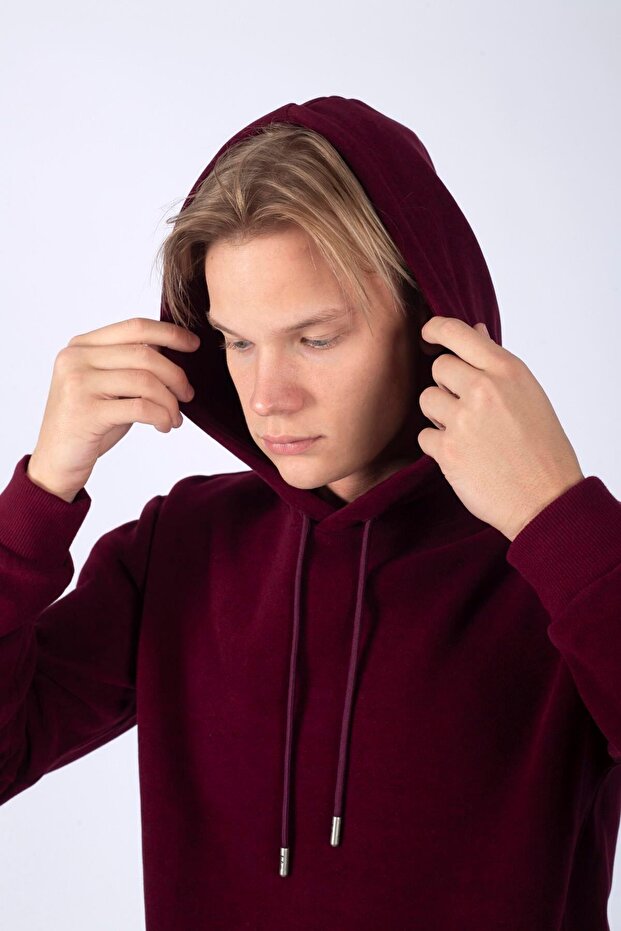 Zebrar Erkek Sweatshırt Bordo - 4