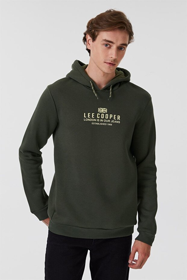 Faust Erkek Kapüşonlu Sweatshirt Haki - 2