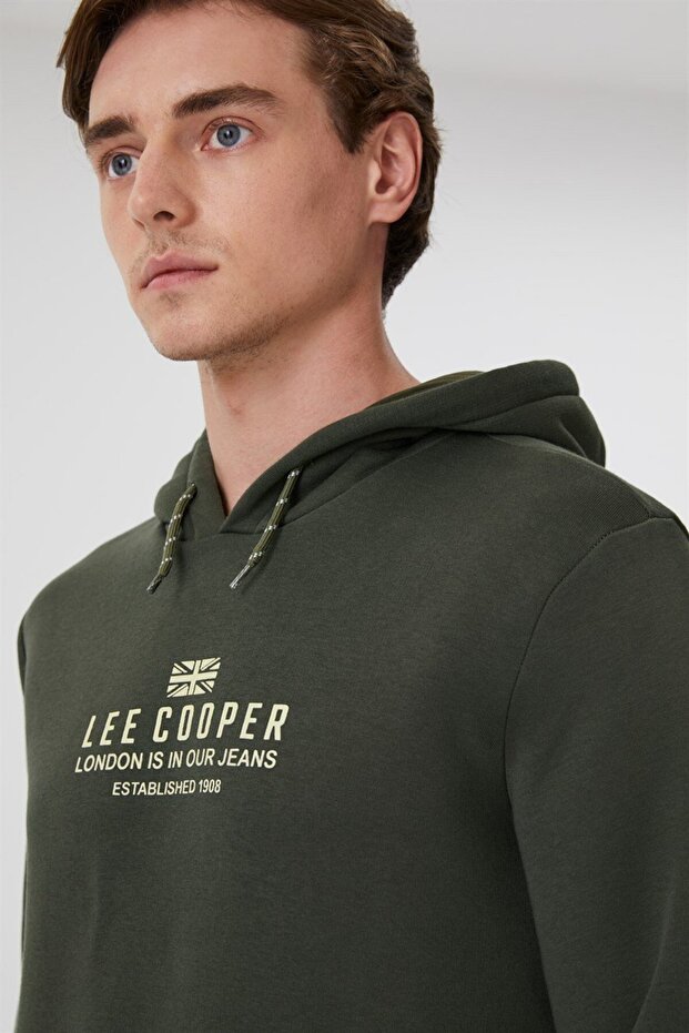 Faust Erkek Kapüşonlu Sweatshirt Haki - 5