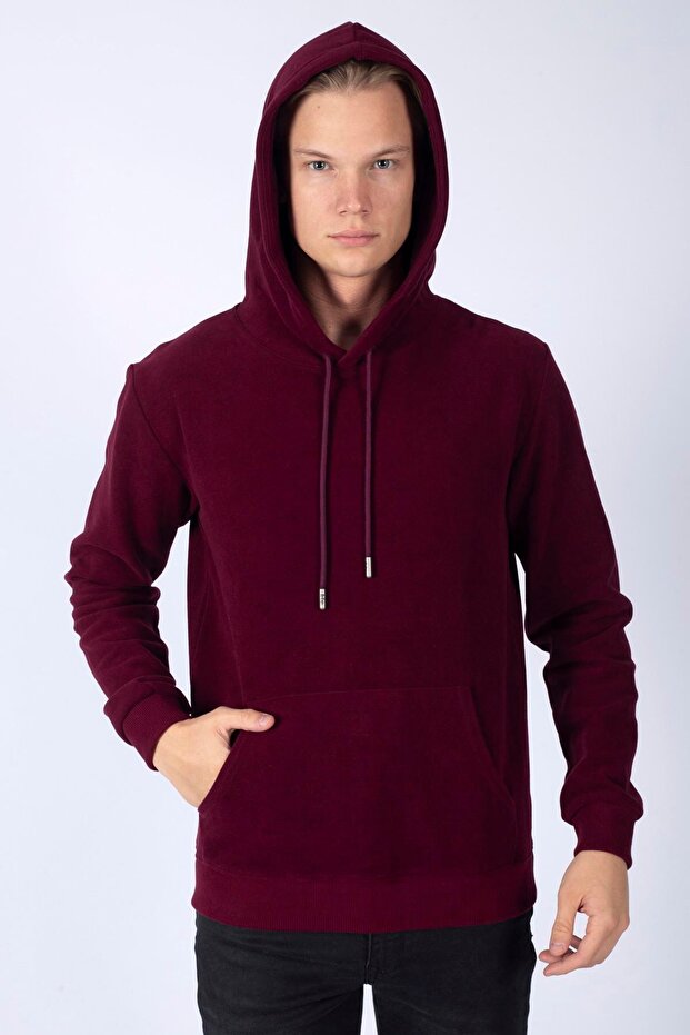 Zebrar Erkek Sweatshırt Bordo - 2