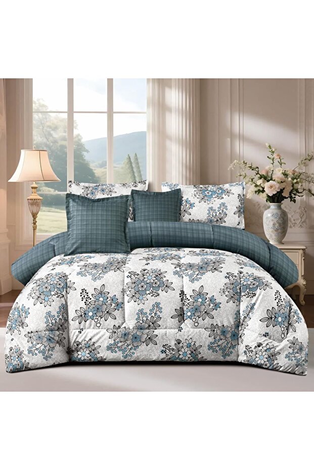 غطاء سرير شتوي فاخر بتصميم زهري - 3