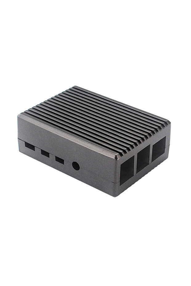 علبة من سبائك الألومنيوم الرمادية لجهاز Raspberry Pi 4، غلاف معدني أسود، علبة تبريد سلبي