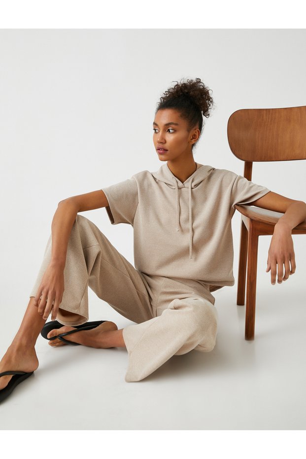 Wide Leg Trousers with Elastic Waist