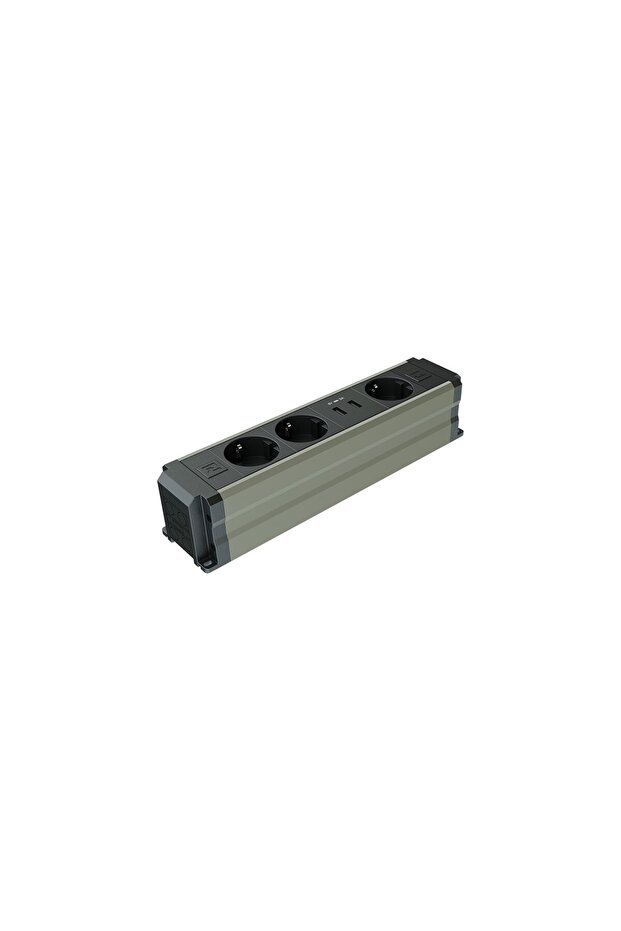 ® Büro-Line Surface Mounted Office Power Socket Box USB - Champagne Anodized