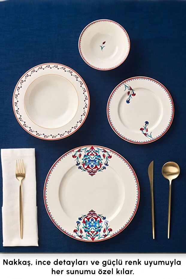 Elegance Bone Nakkaş 24 Parça 6 Kişilik Yemek Takımı - 4