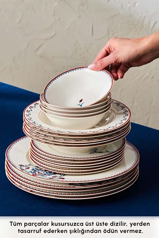 Elegance Bone Nakkaş 24 Parça 6 Kişilik Yemek Takımı - 6