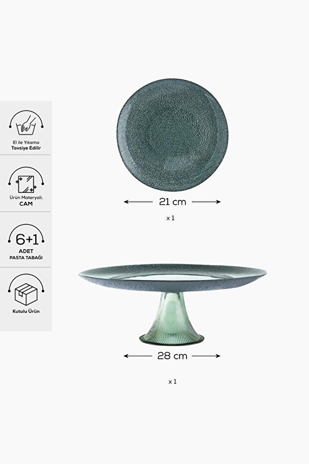 Lavi 7 Parça Pasta/Tatlı Seti Yeşil - 2