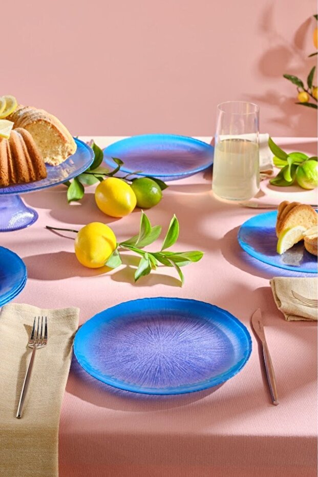 Resif 7 Parça Pasta/Tatlı Seti Mavi - 3