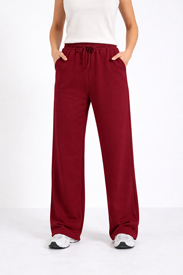 Women's High Waist Wide Leg Lace-Up Sweatpants
