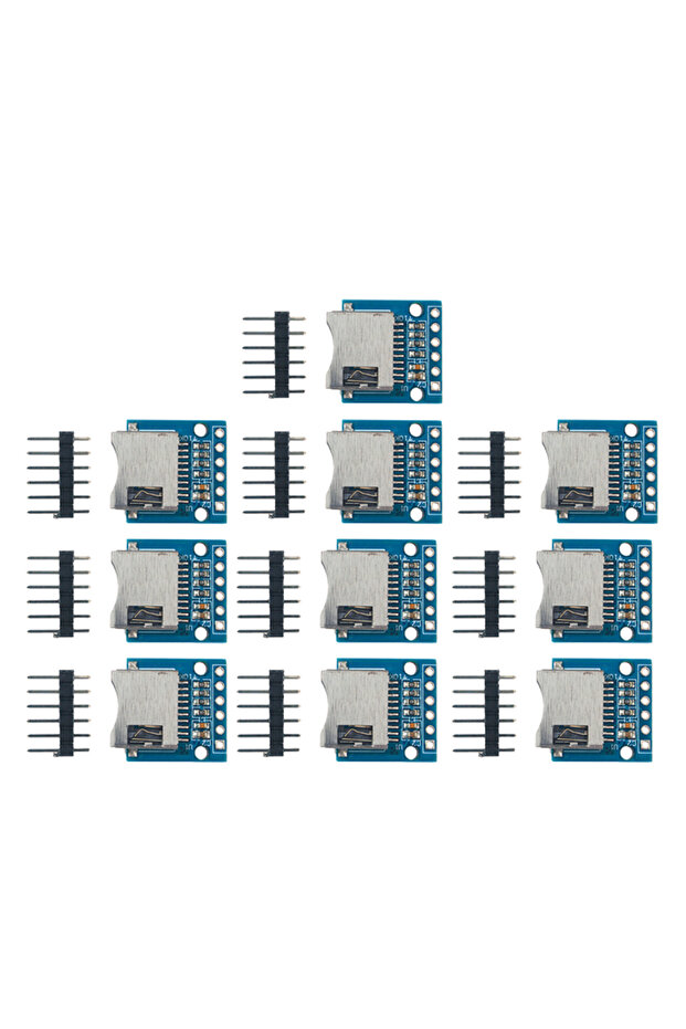 ١٠ قطع من وحدات بطاقات الذاكرة الصغيرة (Micro SD) وقارئات بطاقات الذاكرة (TF) ودروع تخزين البيانات ومنظم جهد ٣.٣ فولت لتحويل المستوى