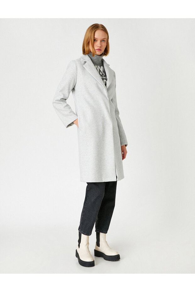 Layered Collar Long Coat - 3