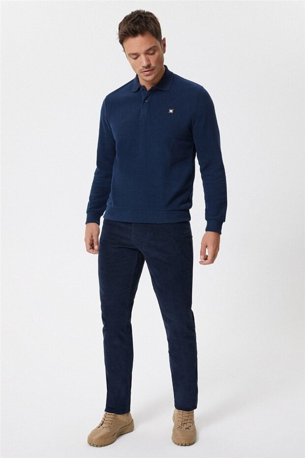 Men's Ricky Nd 1 Velvet Pants Navy Blue 221 LCM221005