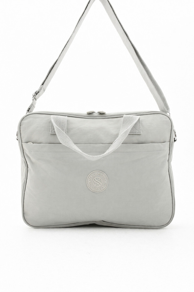 Unisex Klinkır Light Gray Color Waterproof Crossbody Briefcase and Laptop Bag with Laptop Compartment