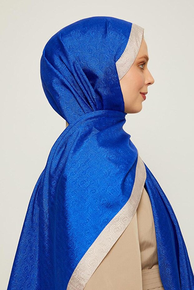 Saks Halka Desen Monogram Şal - 4