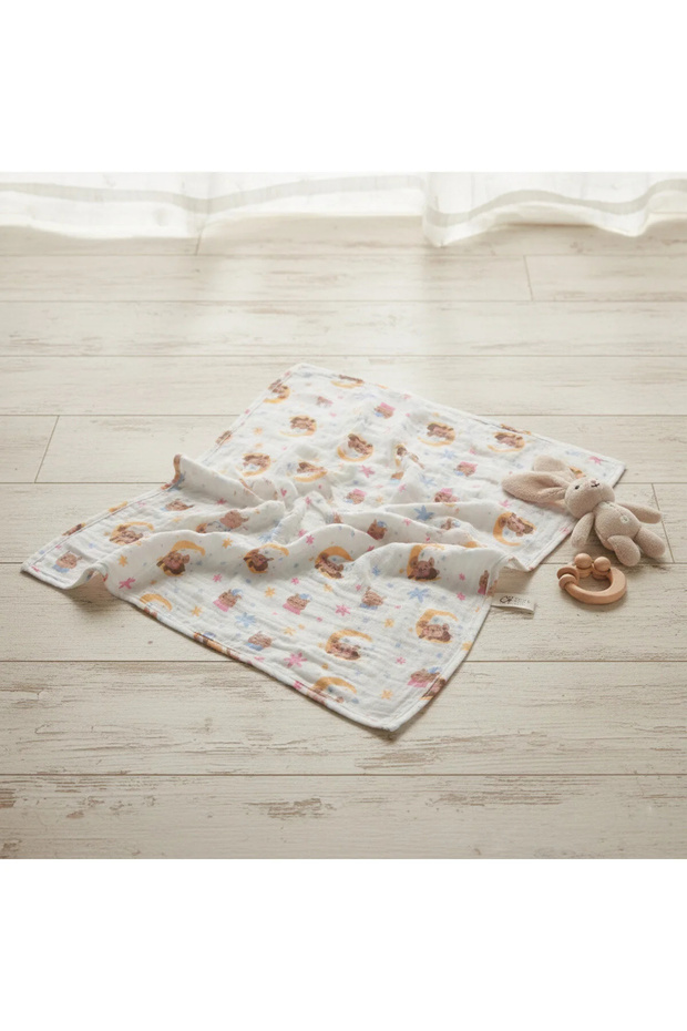 100% Cotton Muslin Baby Blanket (110X110 cm) – Soft Texture